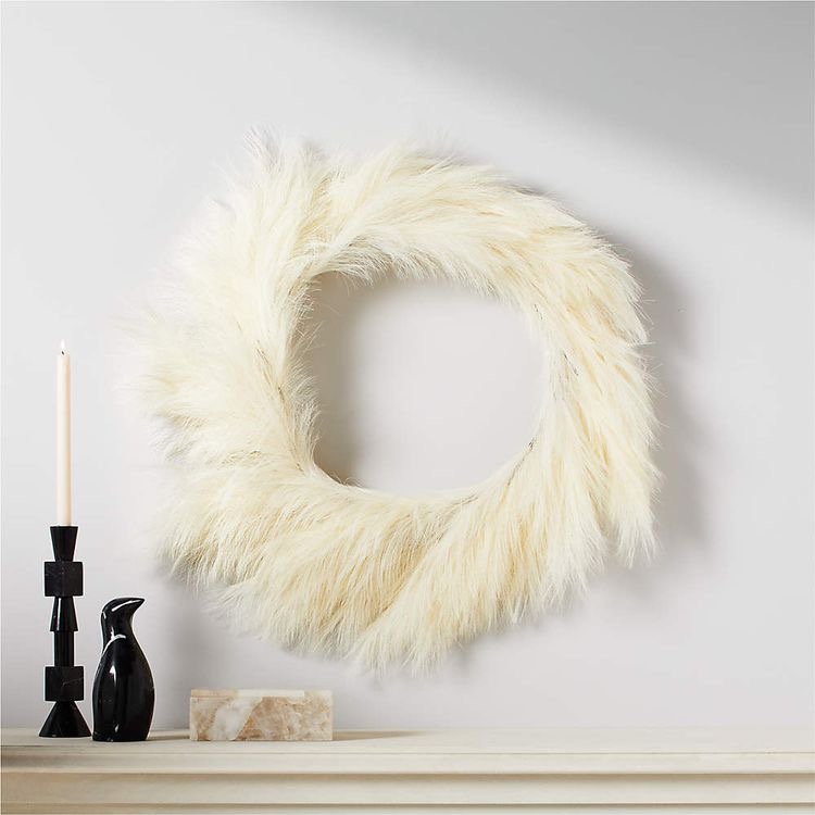 CB2 Pampas Wreath. Aspen Holiday-This Year's Christmas Concept.