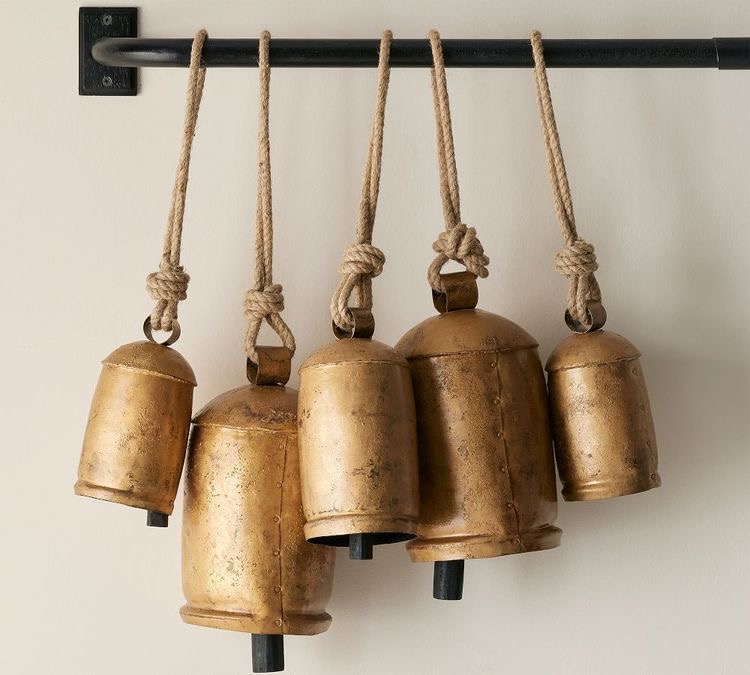 Pottery Barn Brass Bells. Aspen Holiday-This Year's Christmas Concept.