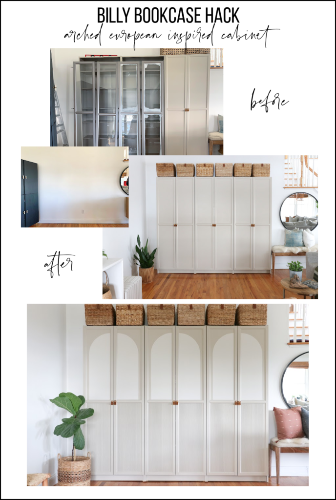 Billy Bookcase Hack-Arched European Inspired Cabinet With Fluted Doors