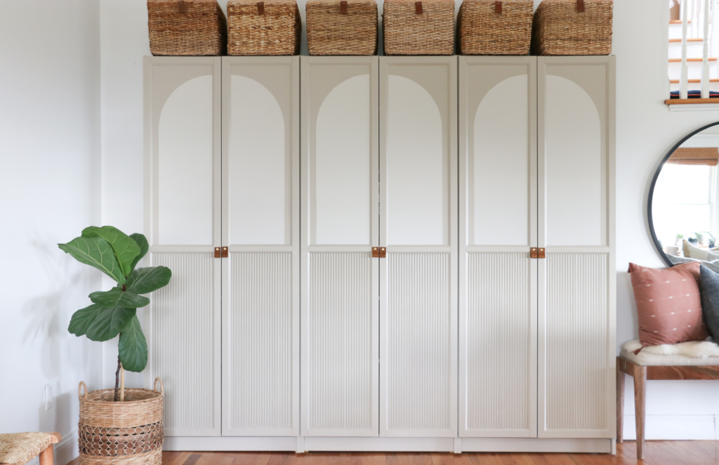 Billy Bookcase Hack-Arched European Inspired Cabinet With Fluted Doors