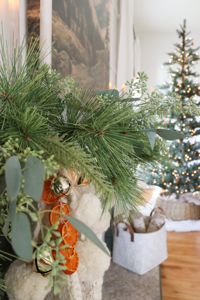 Aspen Inspired Christmas Mantle & Why It's My Favorite. How I took my husband's old picture of Aspen Mountain and had it printed onto a large canvas.