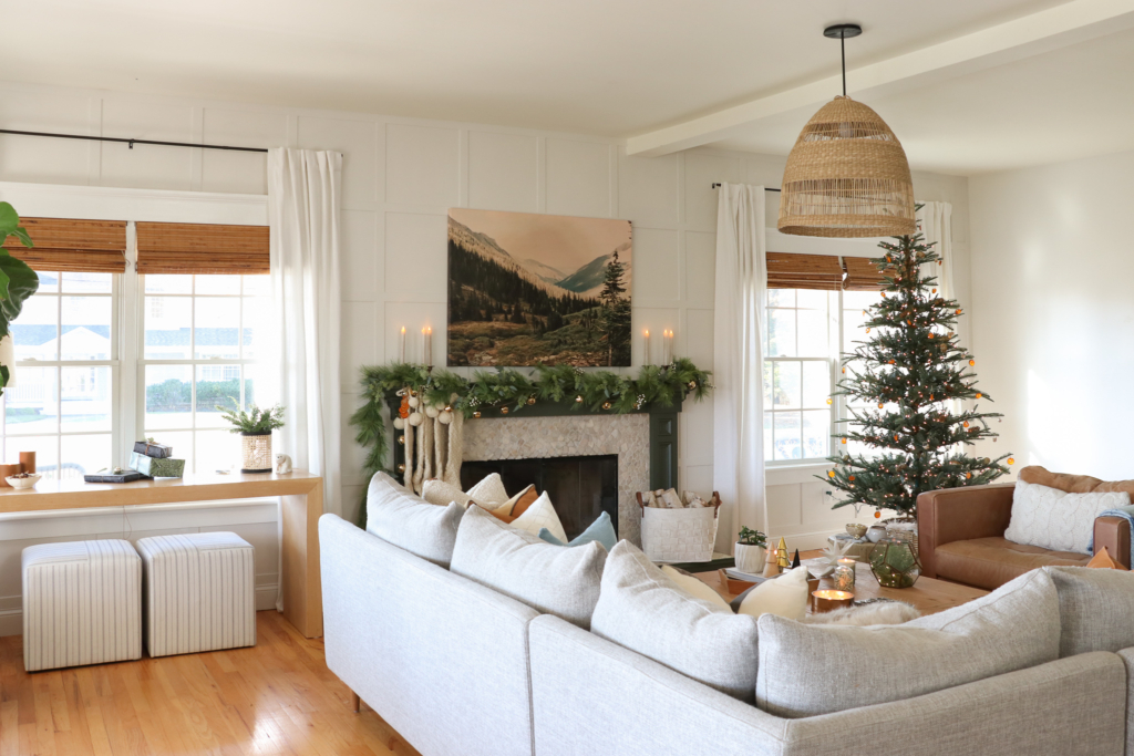 Aspen Inspired Holiday Housewalk. Christmas House Tour by City Farmhouse. Sloan Interior Define sofa.