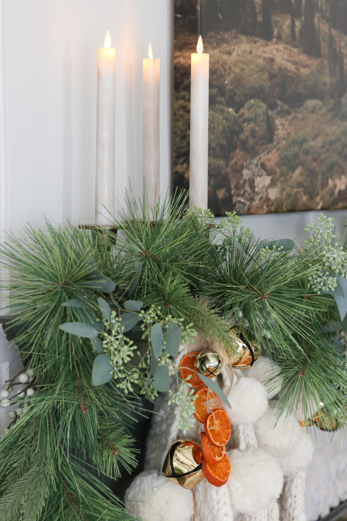 Aspen Inspired Christmas Mantle & Why It's My Favorite. How I took my husband's old picture of Aspen Mountain and had it printed onto a large canvas.