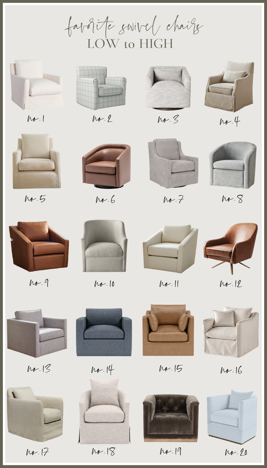 Swivel Chairs For Any Style-Low to High