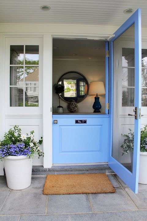 House Beautiful Dutch Front Door and Planter 