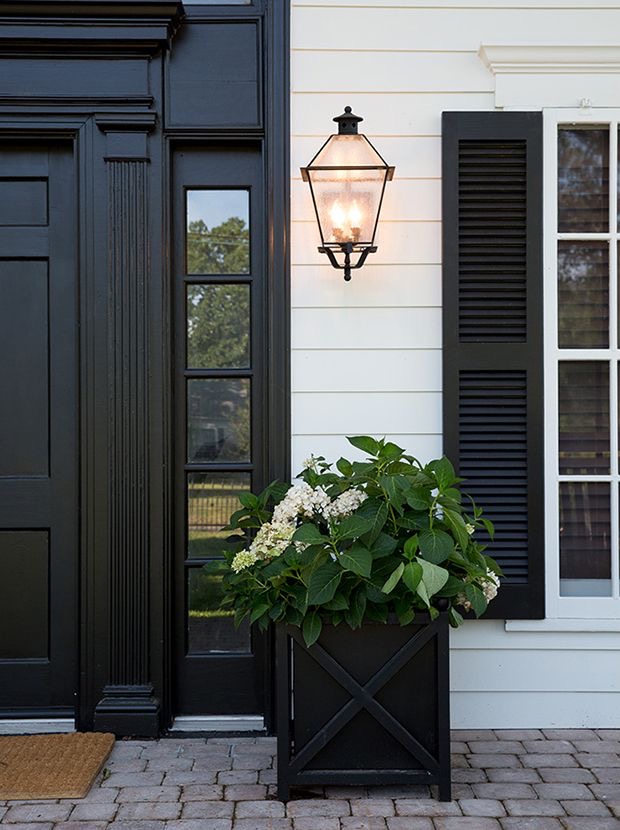 Magnolia Home-House and Home Colonial Black Door and Planter