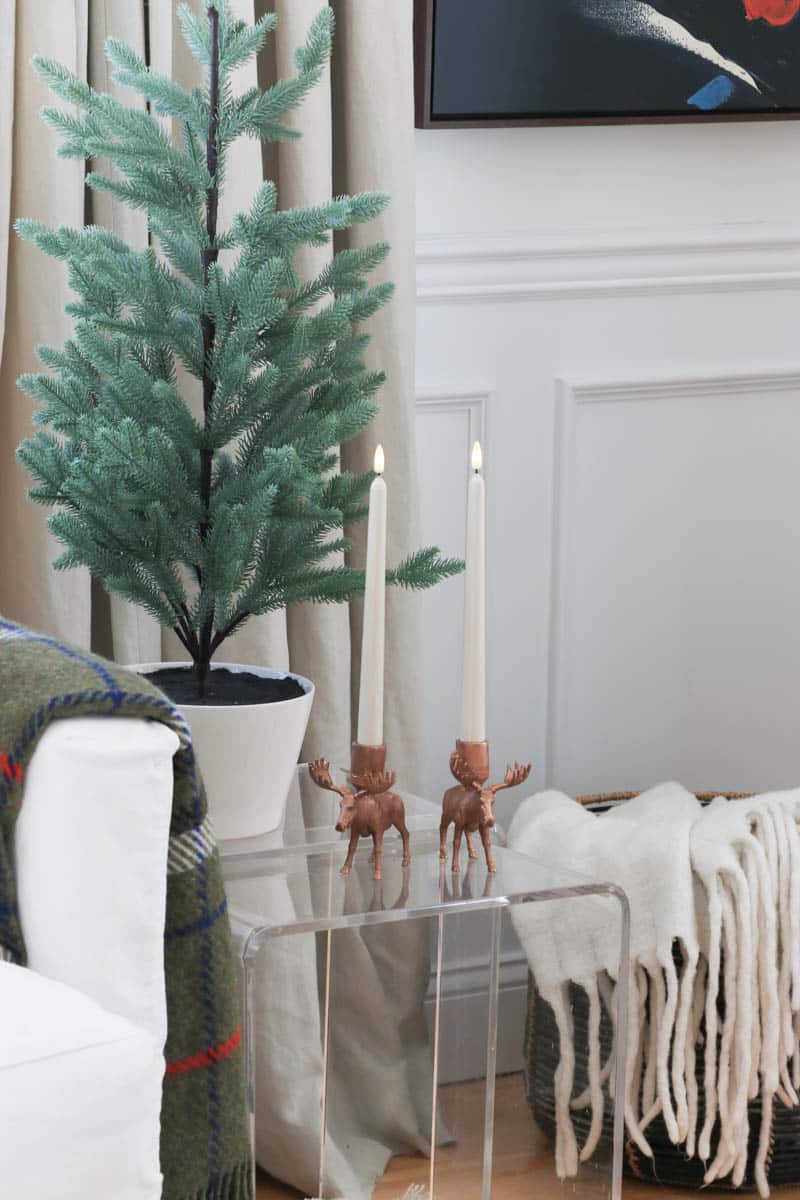 DIY Woodland Creature Candlesticks-Terrain Holiday Knockoff. Woodland Deer Candlesticks.