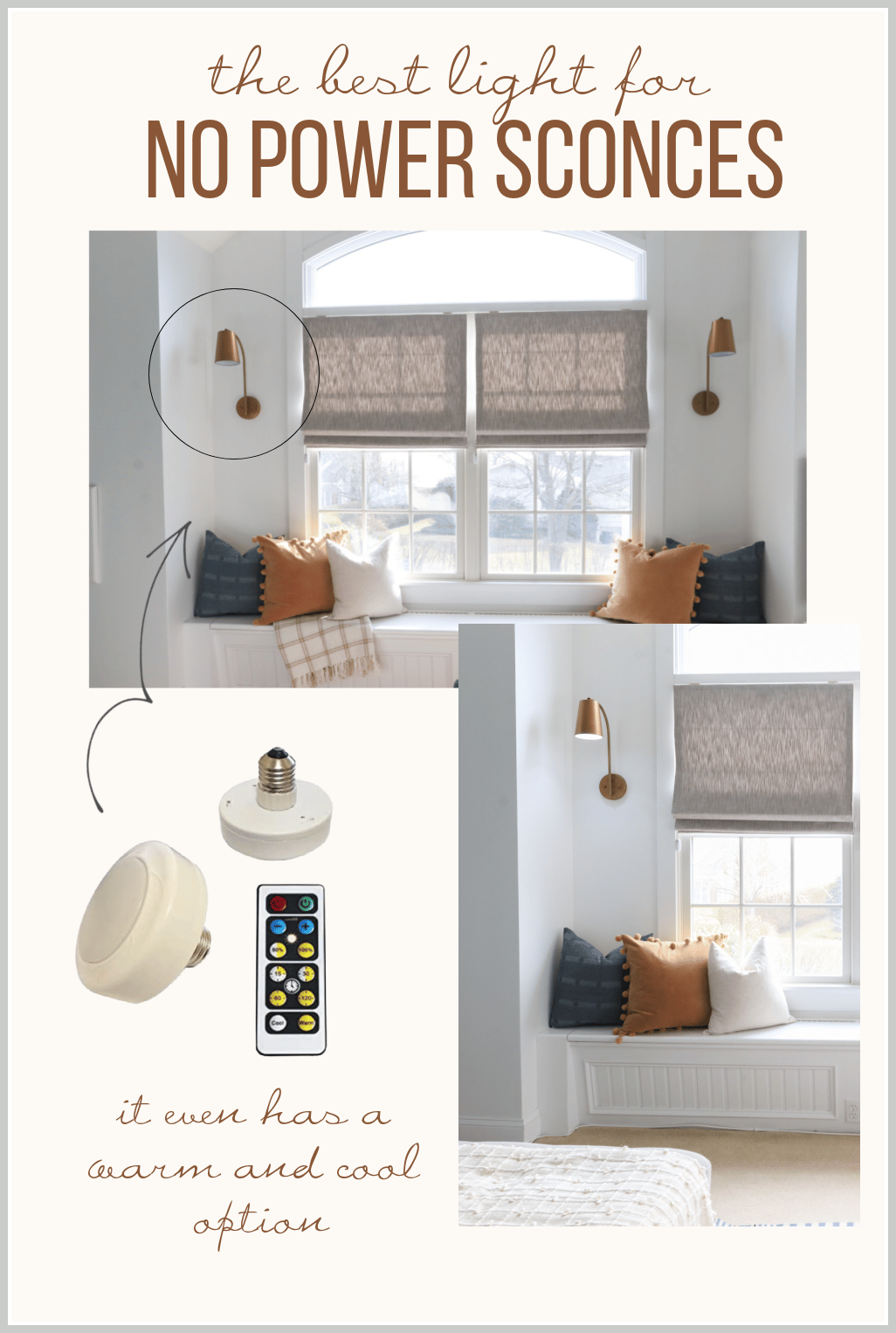 The Best LED Light for No Power Sconces. City Farmhouse by Jennifer OBrien