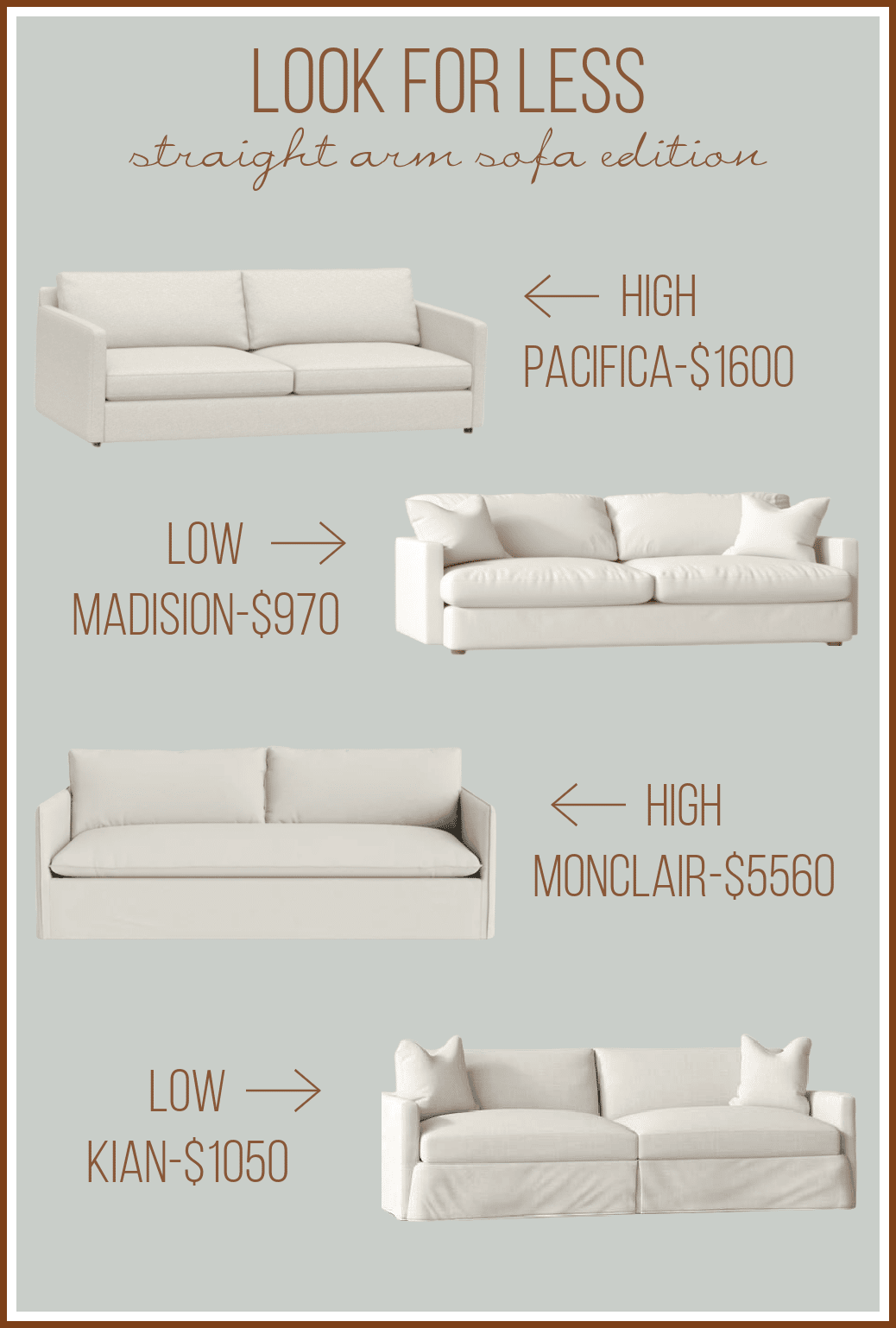 Look for Less-The Straight Arm Sofa