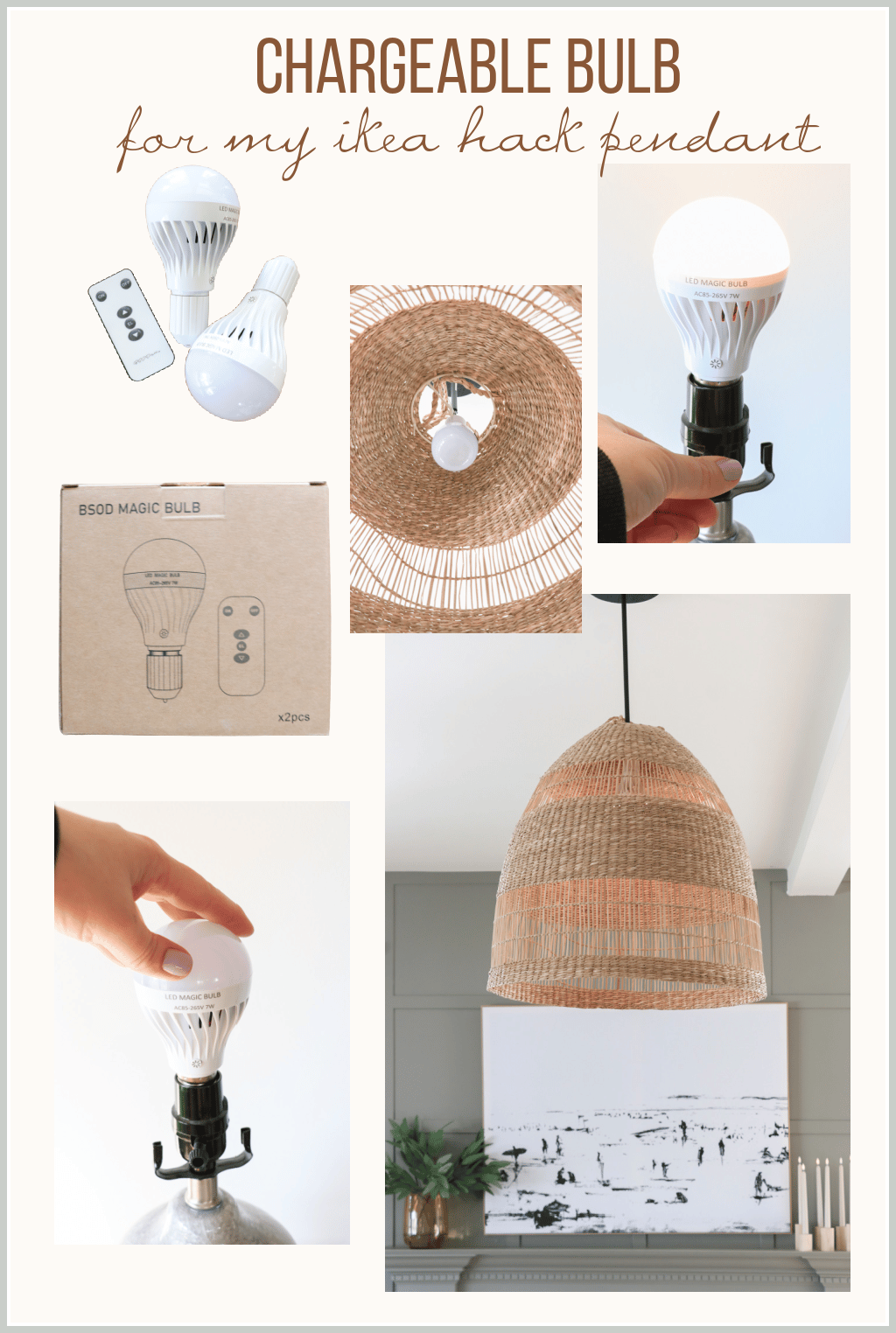 Boho Lamp Battery Operated, Table Lamp with LED Bulb - Grid