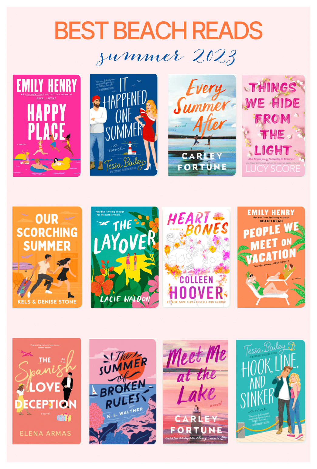 Best Beach Reads For Summer of 2023. If you like the spice of Emily Henry and Colleen Hoover then you'll love this list of romance reads.