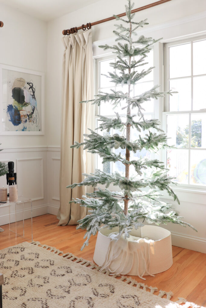 Cozy Coastal Christmas Tree. City Farmhouse by Jennifer O'Brien. The Christmas tree is the Alpine Fir from Balsam Hill.