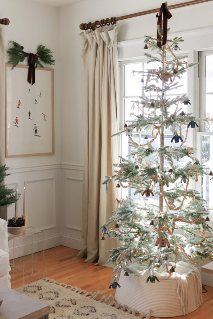 Cozy Coastal Christmas Tree. City Farmhouse by Jennifer O'Brien. The Christmas tree is the Alpine Fir from Balsam Hill.