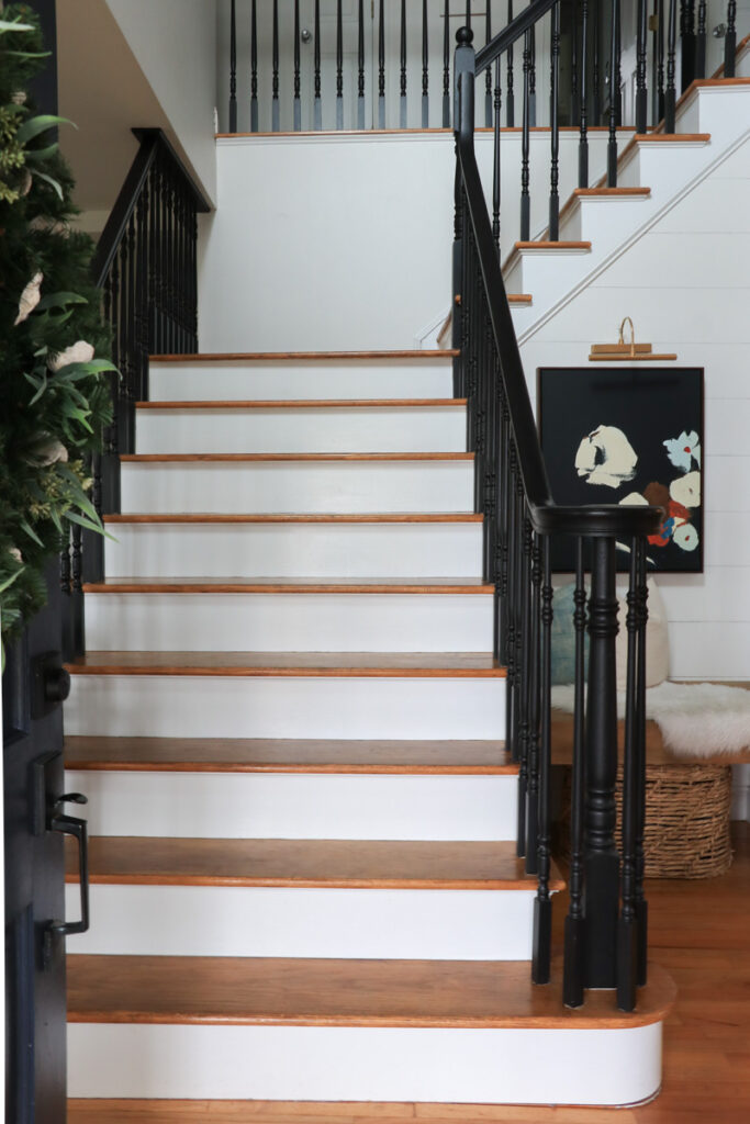 Black Painted Staircase. Update on Painted Staircase Makeover