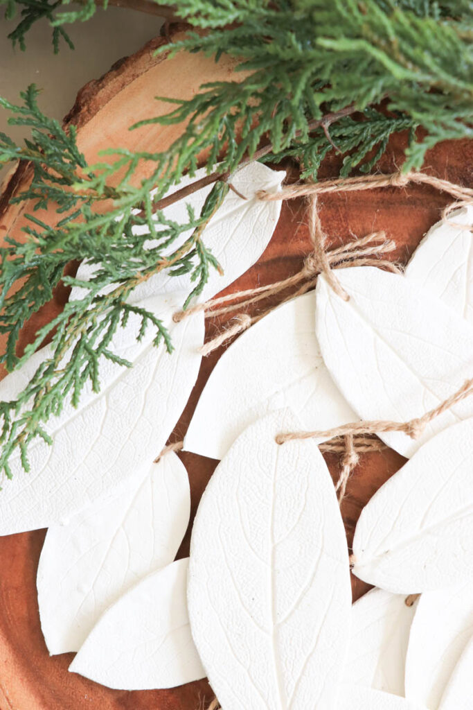 Salt dough leaf ornaments 