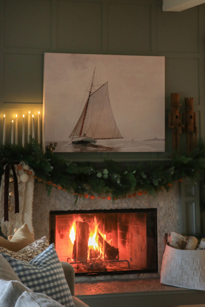 Nautical Christmas mantel