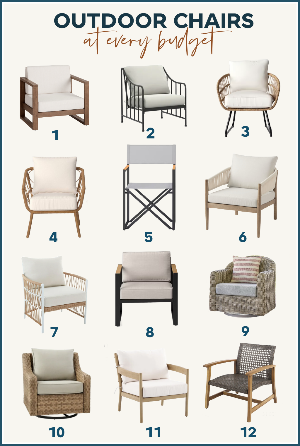 12 Stylish Outdoor Chairs at Every Budget. Target, Walmart, World Market. City Farmhouse by Jennifer O'Brien