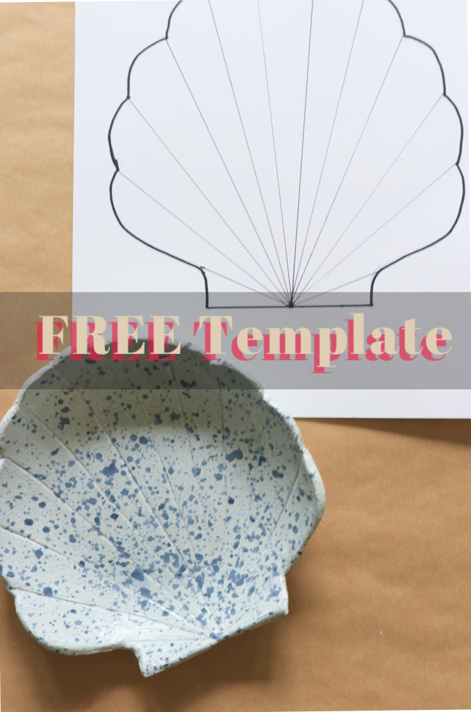 DIY Speckled Shell Bowl. FREE Shell Template.