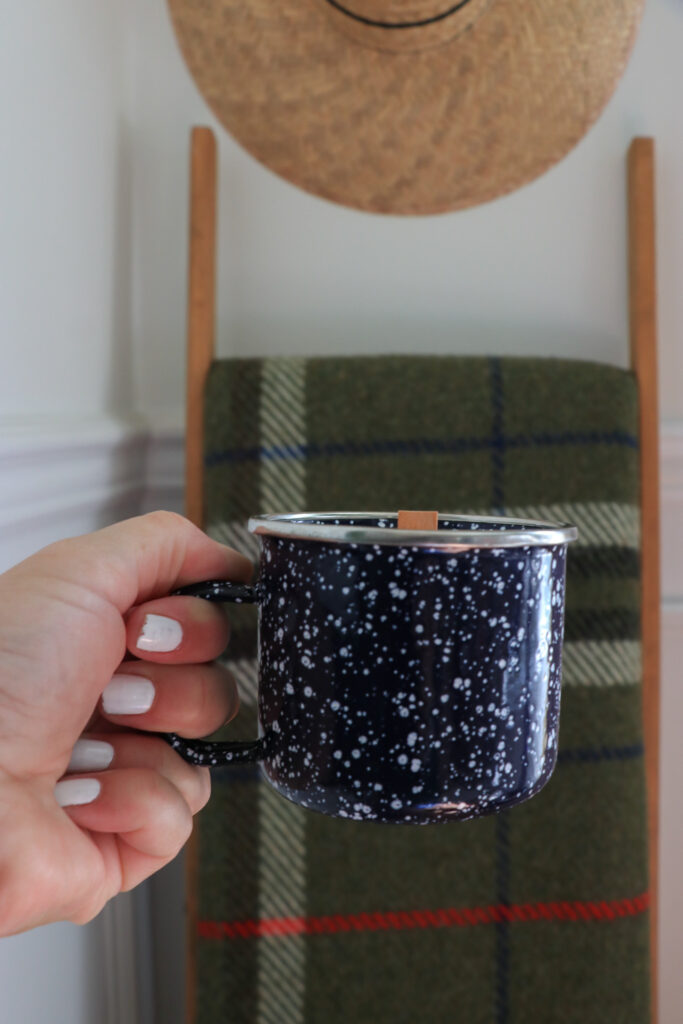 anthropologie inspired diy candles you'll want to save. thrifted enamelware used as campfire candles. what would dahlia make-city farmhouse