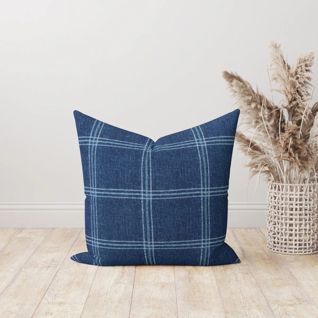 Blue Plaid Pillow