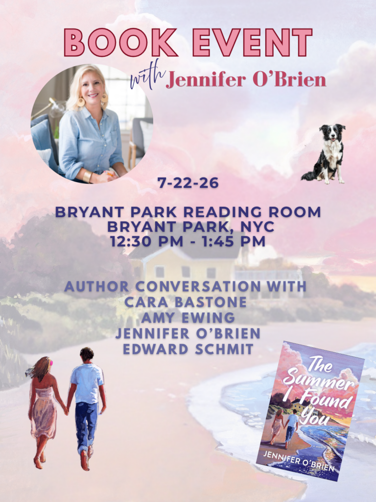 Bryant Park Reading Room Endless Summer Series with Cara Bastone, Amy Ewing, Jennifer O'Brien and Edward Schmit July 22nd.